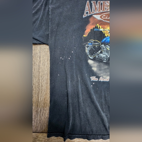 Vintage Motorcycle " American Classic " - " The Road To Freedom " Biker T-Shirt - Picture 6 of 7